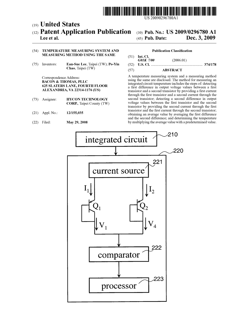 Temperature measuring system and measuring method using the same - diagram, schematic, and image 01