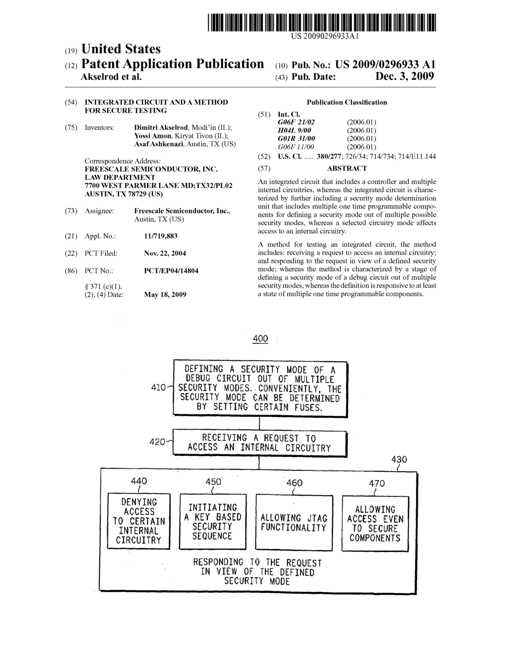 INTEGRATED CIRCUIT AND A METHOD FOR SECURE TESTING - diagram, schematic, and image 01