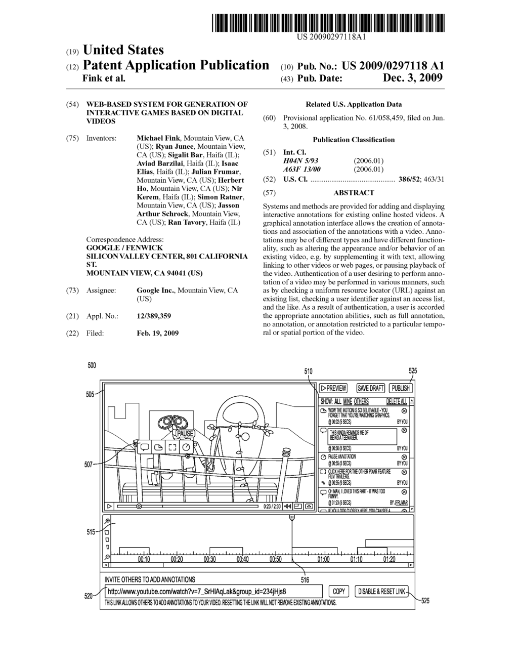 WEB-BASED SYSTEM FOR GENERATION OF INTERACTIVE GAMES BASED ON DIGITAL VIDEOS - diagram, schematic, and image 01