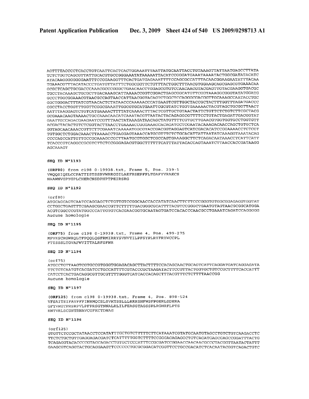 POLYNUCLEOTIDES WHICH ARE OF NATURE B2/D+ A- AND WHICH ARE ISOLATED FROM E. COLI, AND BIOLOGICAL USES OF THESE POLYNUCLEOTIDES AND OF THEIR POLYPEPTIDES - diagram, schematic, and image 425