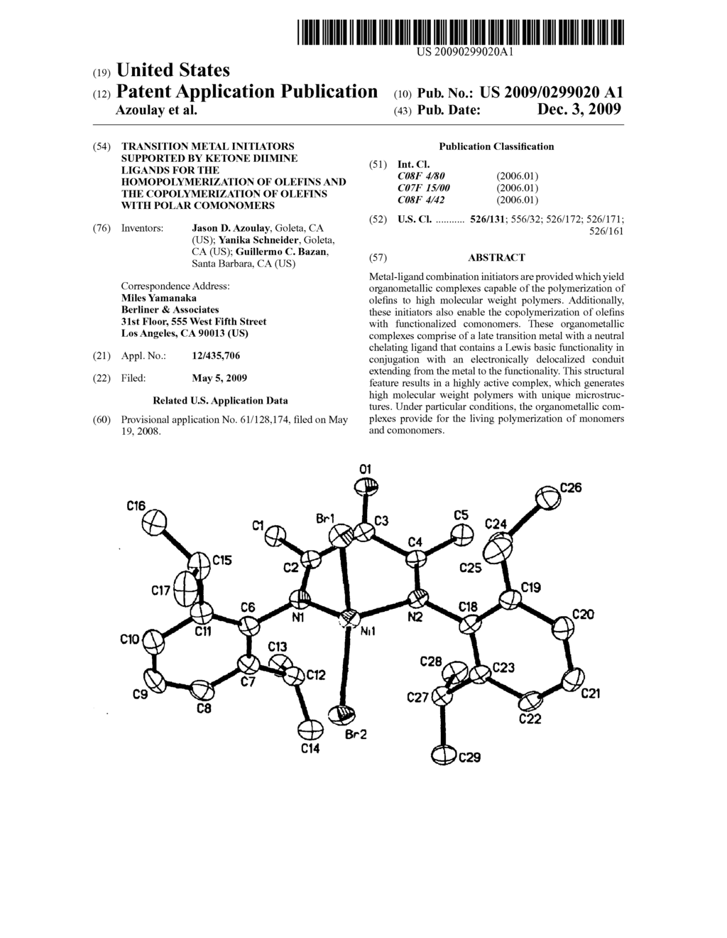 TRANSITION METAL INITIATORS SUPPORTED BY KETONE DIIMINE LIGANDS FOR THE HOMOPOLYMERIZATION OF OLEFINS AND THE COPOLYMERIZATION OF OLEFINS WITH POLAR COMONOMERS - diagram, schematic, and image 01