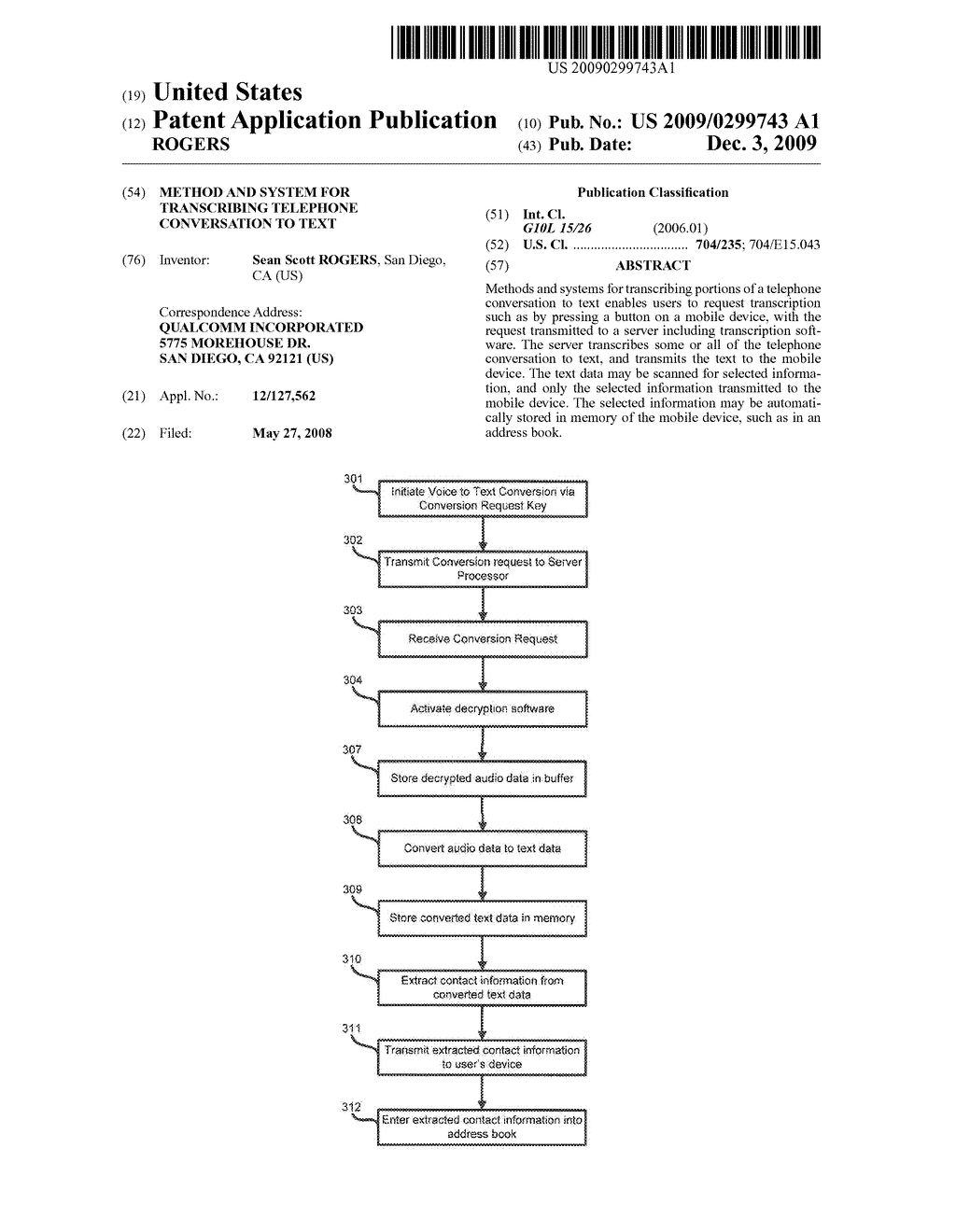 METHOD AND SYSTEM FOR TRANSCRIBING TELEPHONE CONVERSATION TO TEXT - diagram, schematic, and image 01