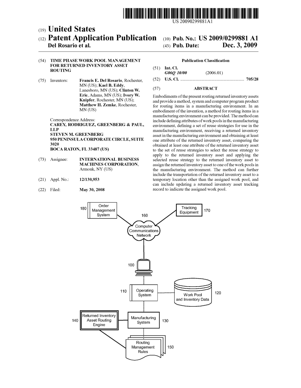 TIME PHASE WORK POOL MANAGEMENT FOR RETURNED INVENTORY ASSET ROUTING - diagram, schematic, and image 01