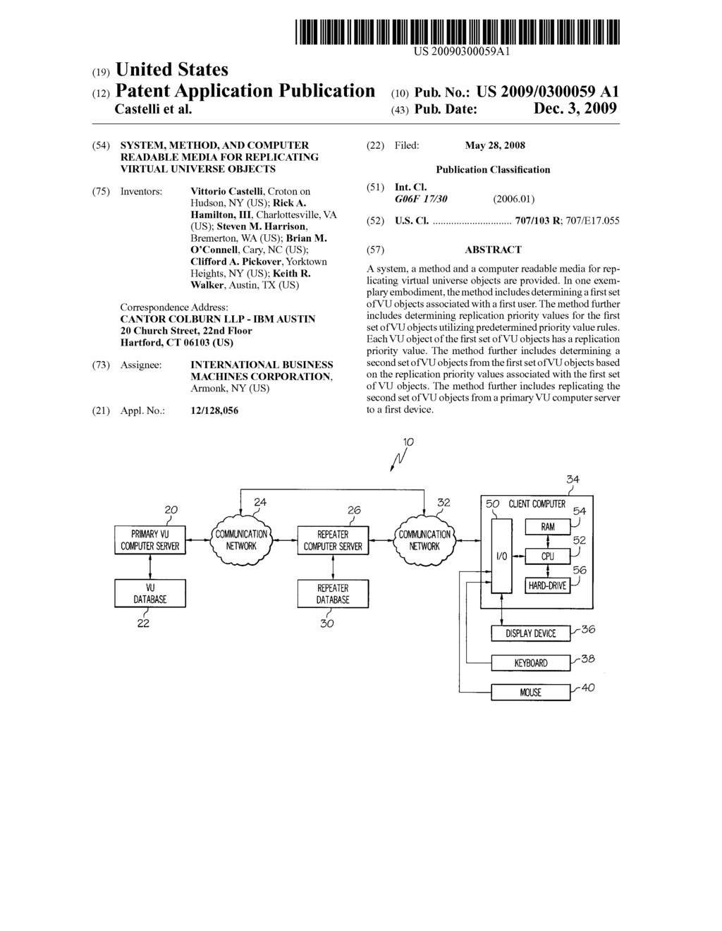 System, Method, and Computer Readable Media for Replicating Virtual Universe Objects - diagram, schematic, and image 01