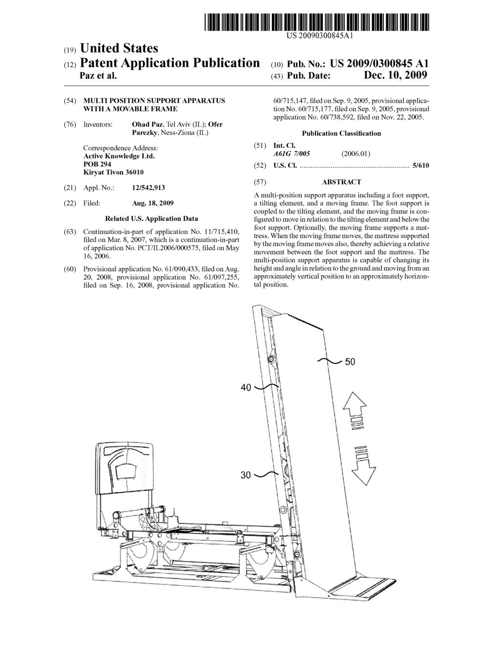 Multi position support apparatus with a movable frame - diagram, schematic, and image 01