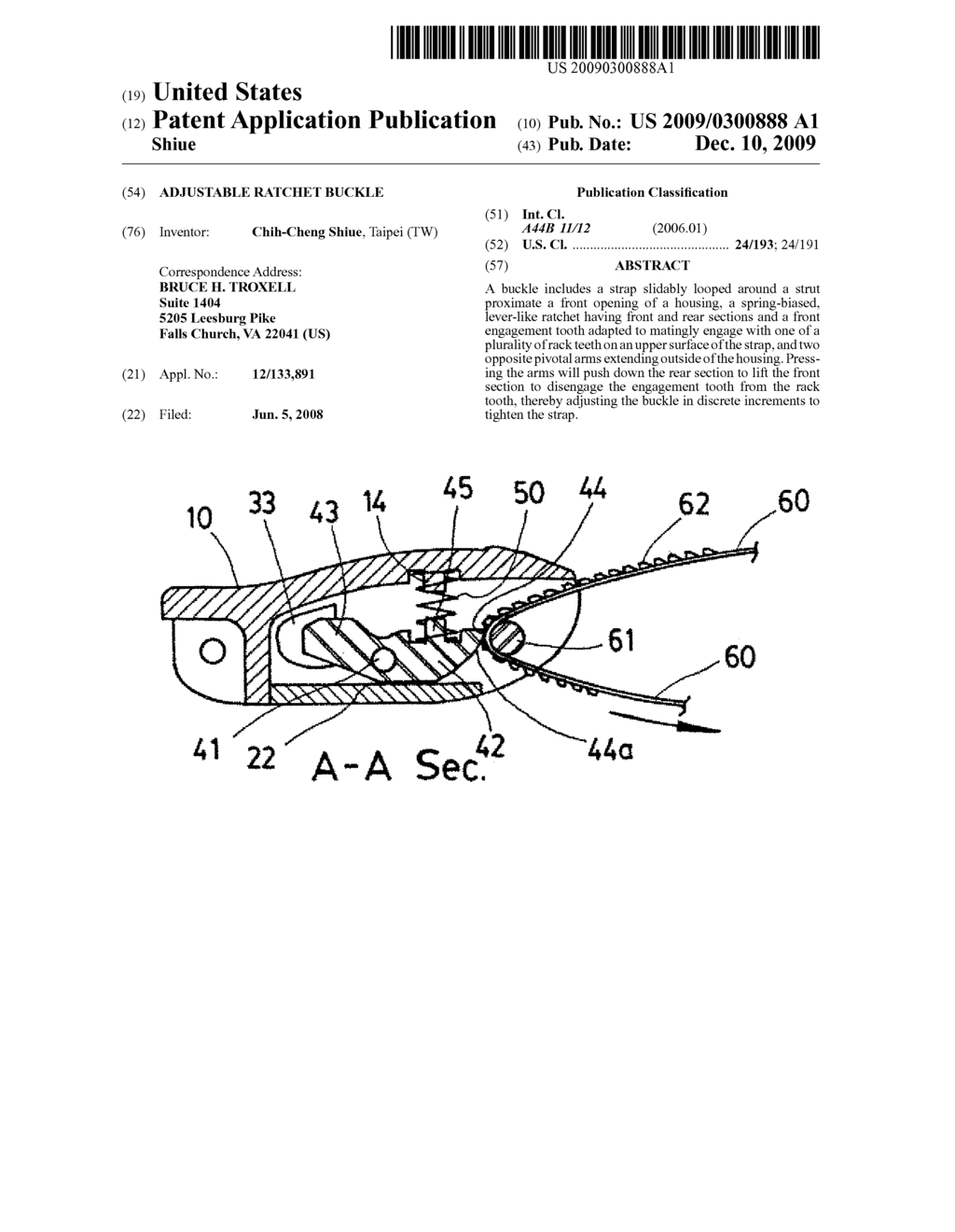 Adjustable Ratchet Buckle - diagram, schematic, and image 01