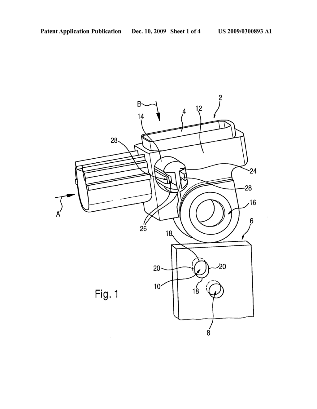 Fastener for Fastening and/or Temporarily Fixing a Component on a Retainer Provided with an Opening, as well as a Component Having a Fastener - diagram, schematic, and image 02