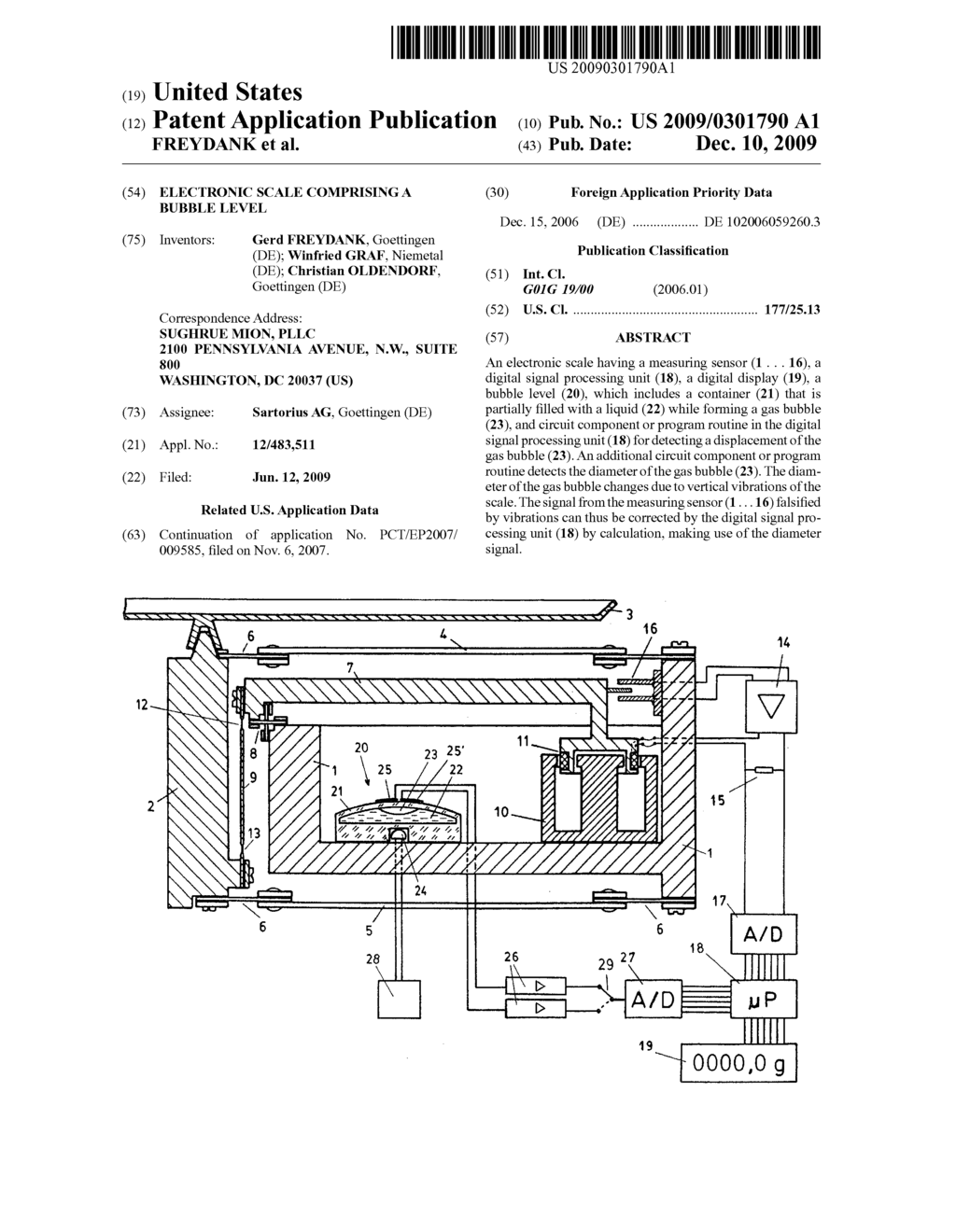 ELECTRONIC SCALE COMPRISING A BUBBLE LEVEL - diagram, schematic, and image 01