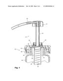 Pump mountable on two sizes of container diagram and image