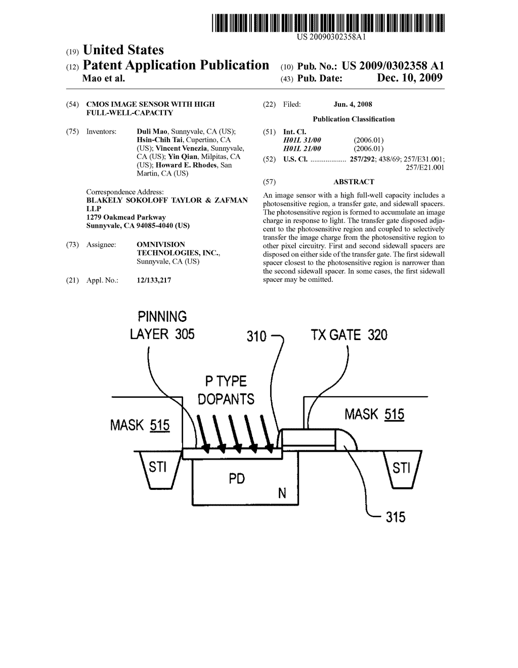 CMOS image sensor with high full-well-capacity - diagram, schematic, and image 01