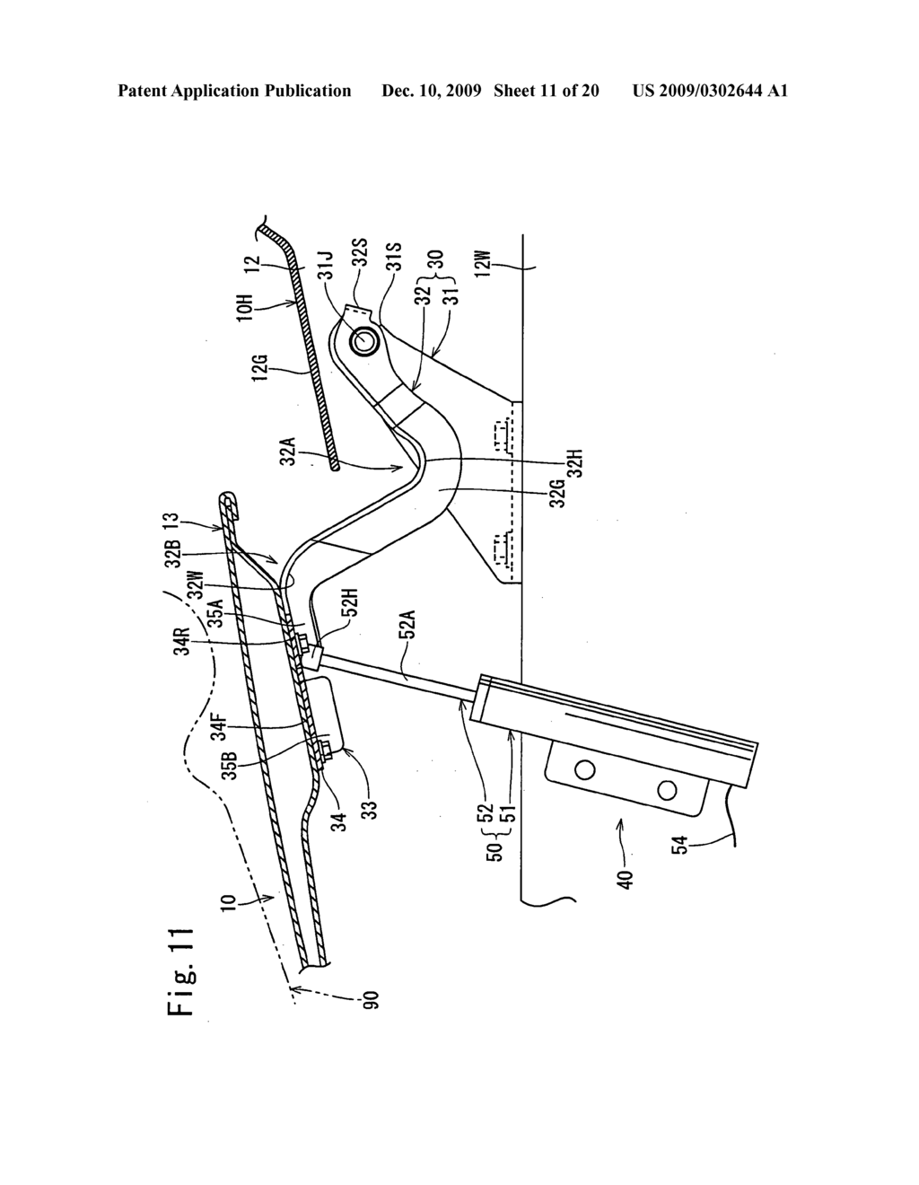 Hood impact absorbing apparatus - diagram, schematic, and image 12