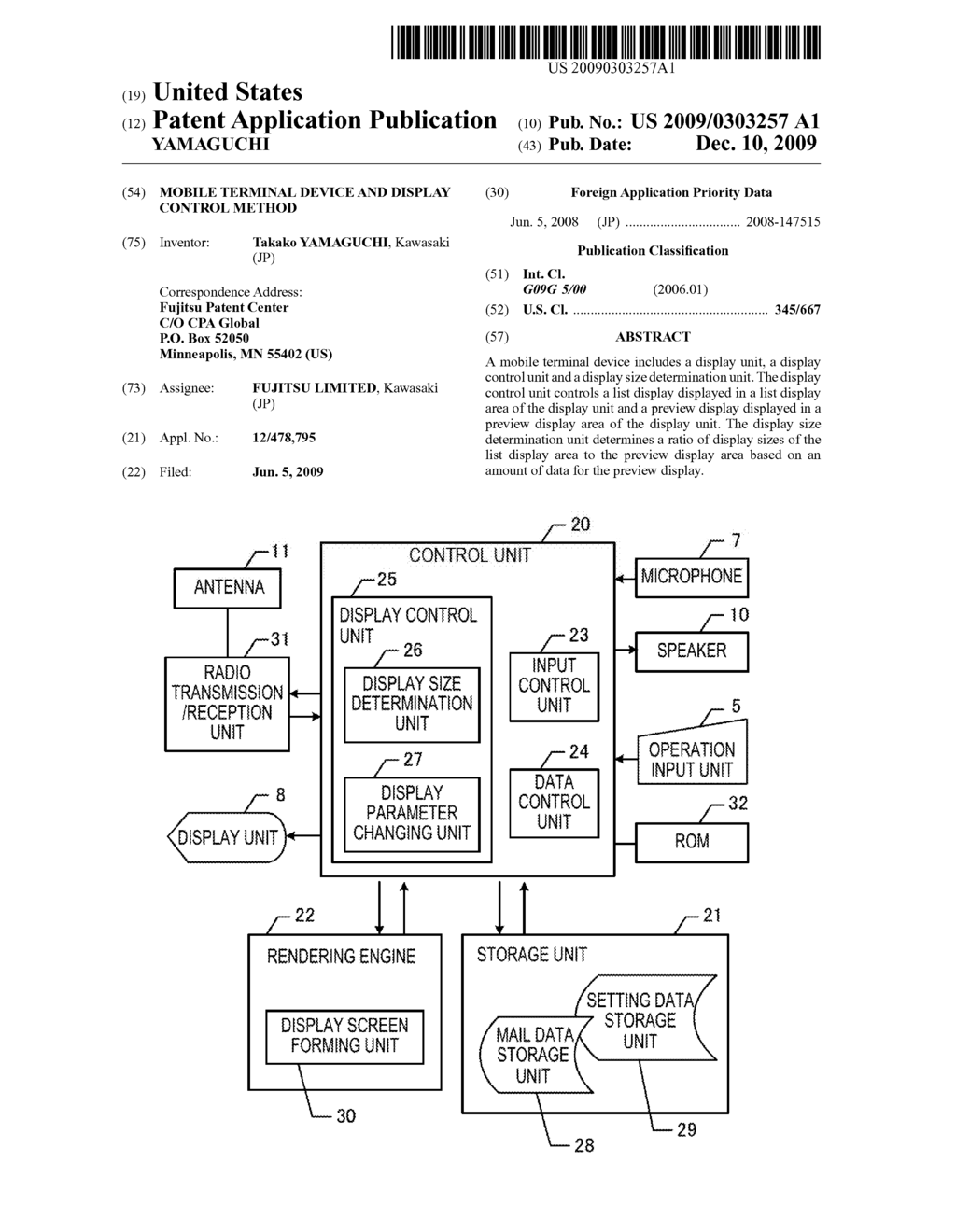 MOBILE TERMINAL DEVICE AND DISPLAY CONTROL METHOD - diagram, schematic, and image 01