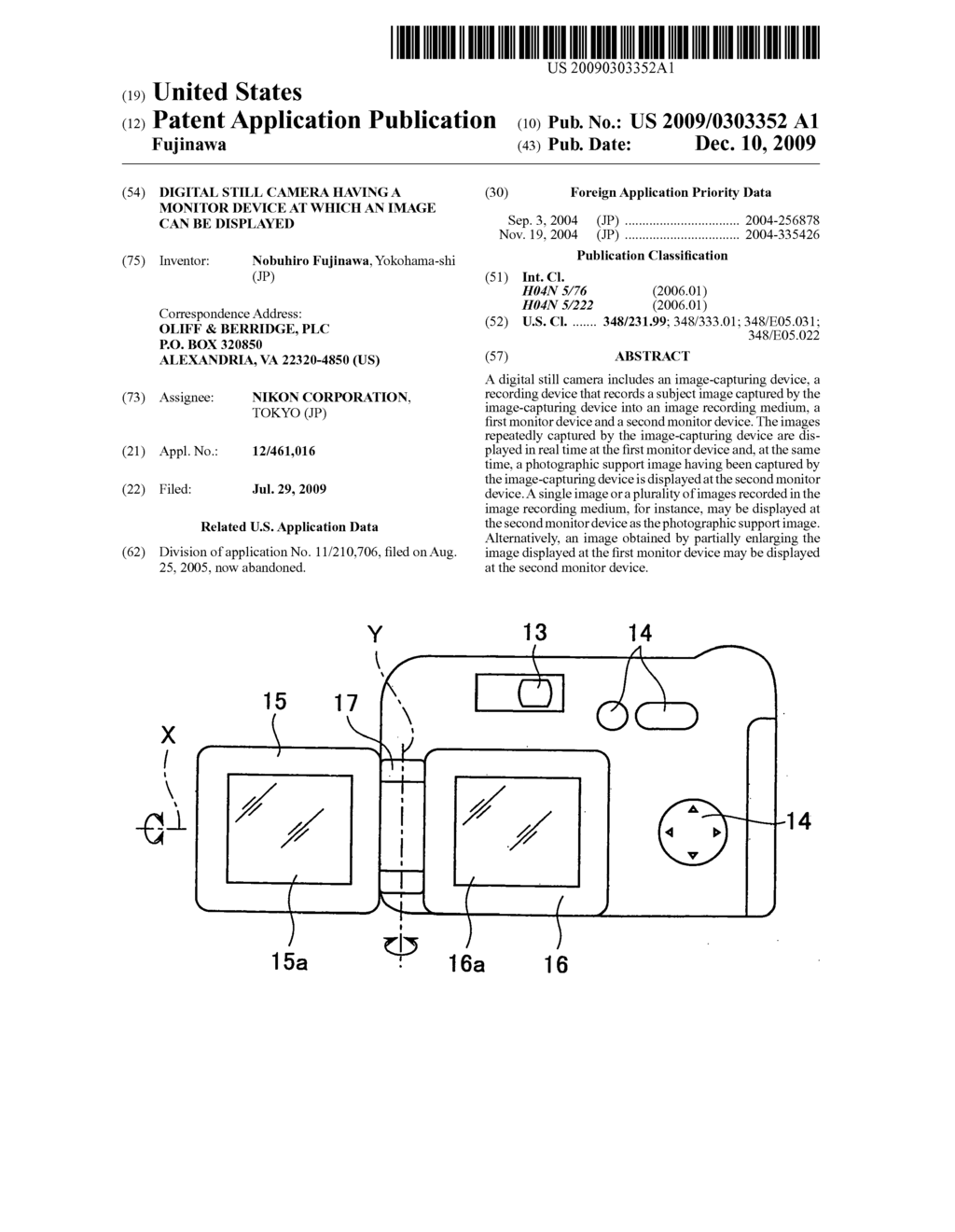 Digital still camera having a monitor device at which an image can be displayed - diagram, schematic, and image 01