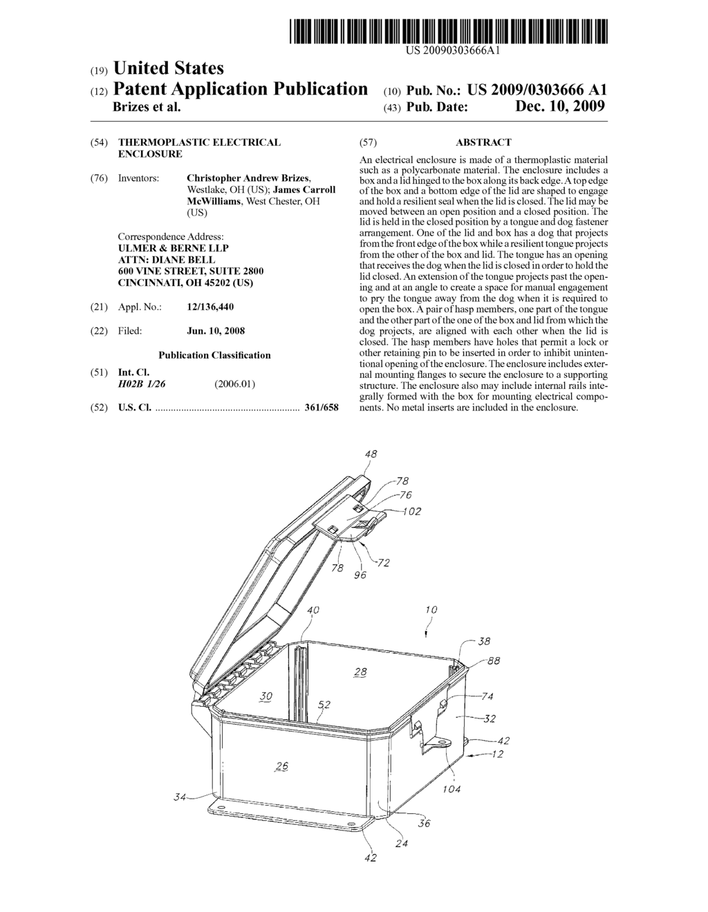 THERMOPLASTIC ELECTRICAL ENCLOSURE - diagram, schematic, and image 01