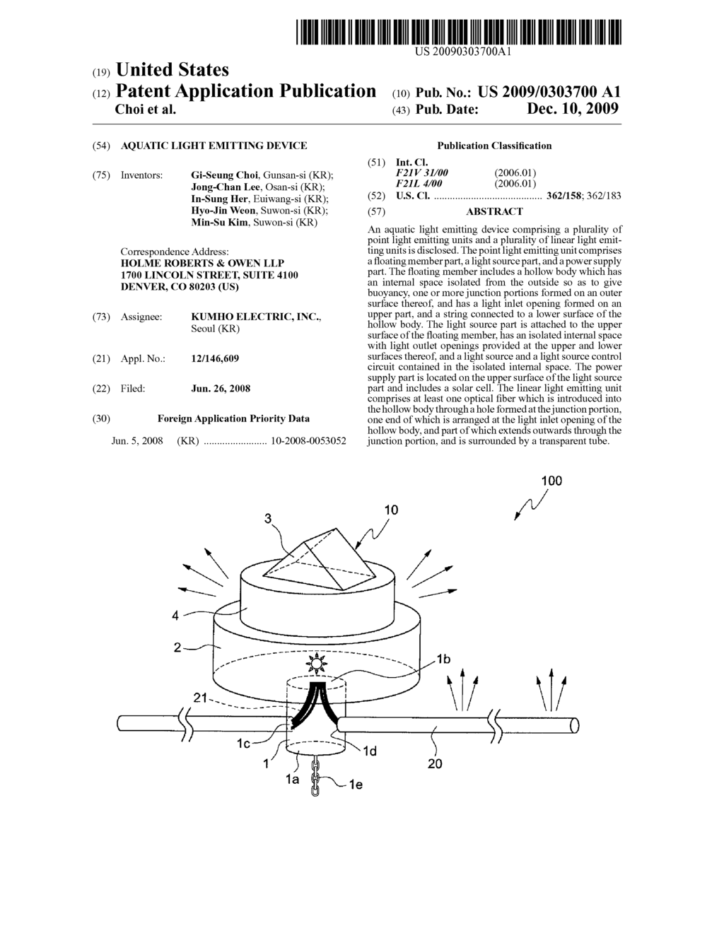 AQUATIC LIGHT EMITTING DEVICE - diagram, schematic, and image 01