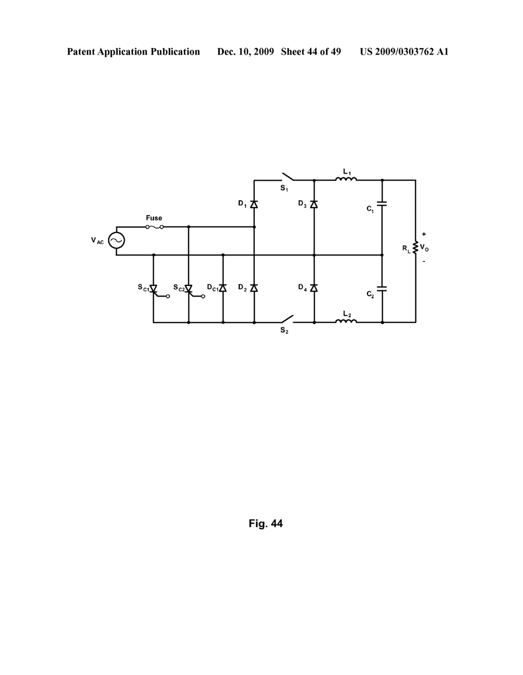 POWER FACTOR CORRECTION RECTIFIER THAT OPERATES EFFICIENTLY OVER A RANGE OF INPUT VOLTAGE CONDITIONS - diagram, schematic, and image 45