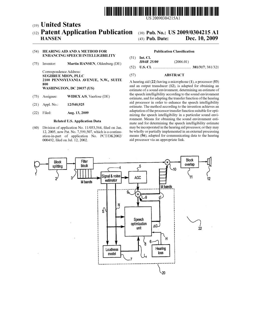 HEARING AID AND A METHOD FOR ENHANCING SPEECH INTELLIGIBILITY - diagram, schematic, and image 01