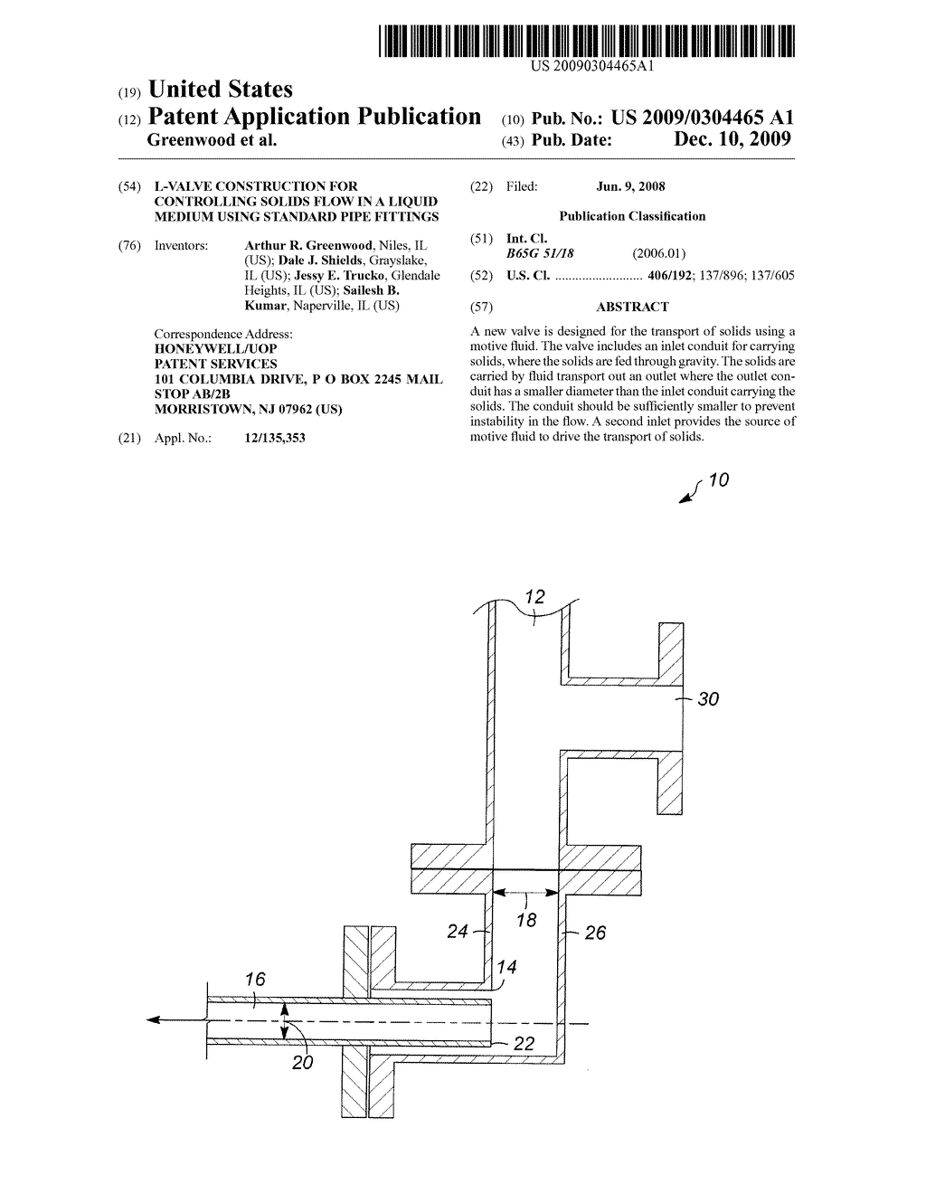 L-Valve Construction for Controlling Solids Flow in a Liquid Medium Using Standard Pipe Fittings - diagram, schematic, and image 01