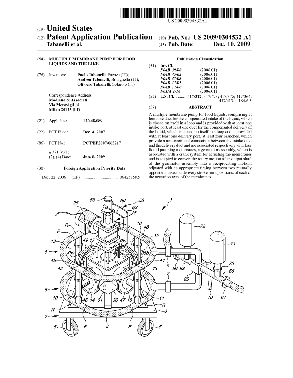 MULTIPLE MEMBRANE PUMP FOR FOOD LIQUIDS AND THE LIKE - diagram, schematic, and image 01