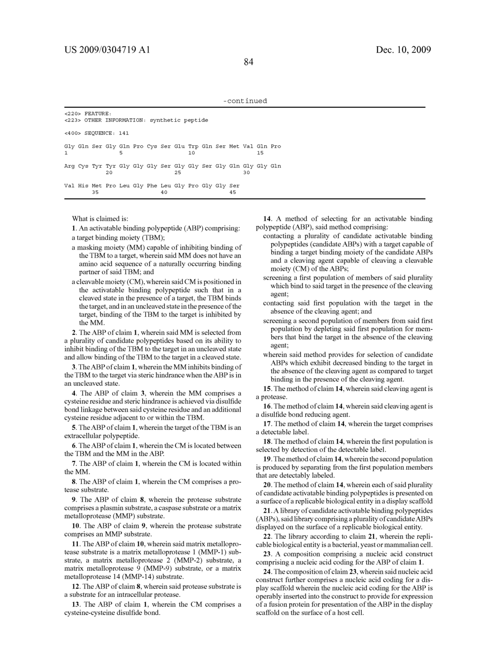 ACTIVATABLE BINDING POLYPEPTIDES AND METHODS OF IDENTIFICATION AND USE THEREOF - diagram, schematic, and image 126