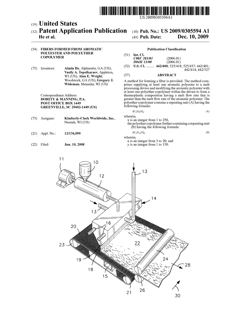 Fibers Formed from Aromatic Polyester and Polyether Copolymer - diagram, schematic, and image 01