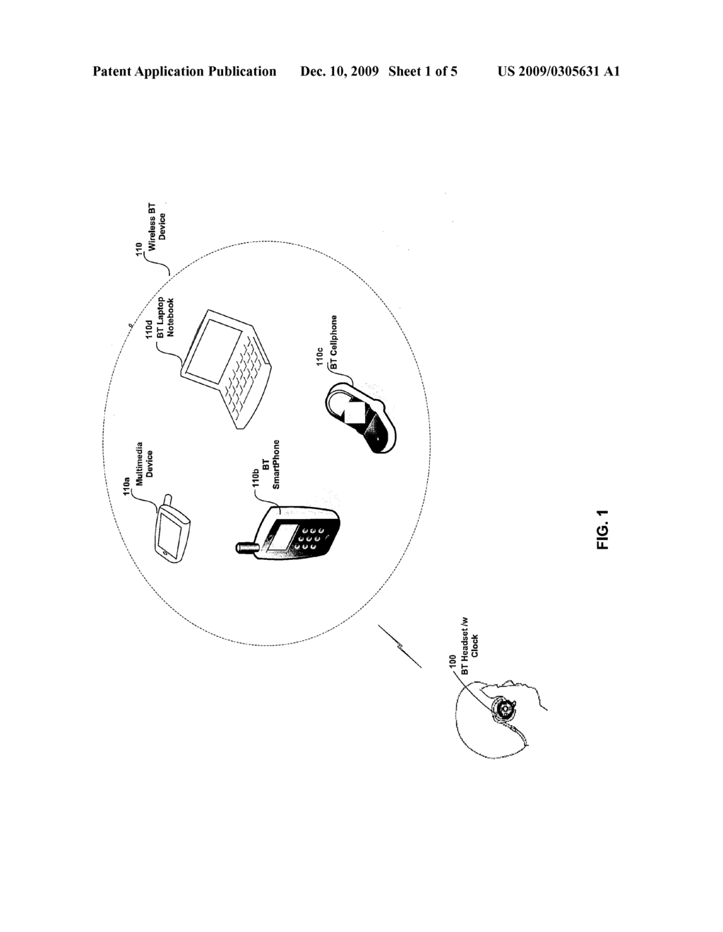 Method And System For A Bluetooth Headset With A Clock - diagram, schematic, and image 02
