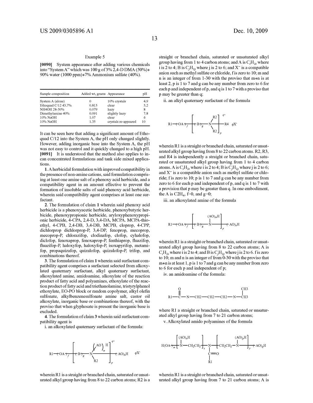 Compatibility agents for herbicidal formulations comprising 2,4-(Dichlorophenoxy) acetic acid salts - diagram, schematic, and image 14