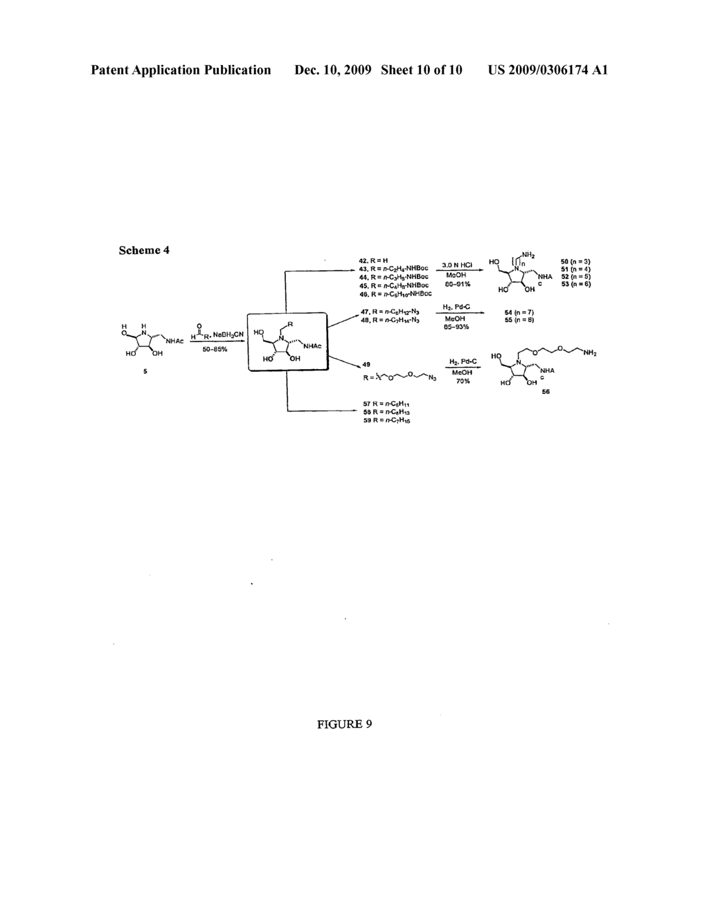 Novel Five-Membered Iminocyclitol Derivatives as Selective and Potent Glycosidase Inhibitors: New Structures for Antivirals and Osteoarthritis Therapeutics - diagram, schematic, and image 11