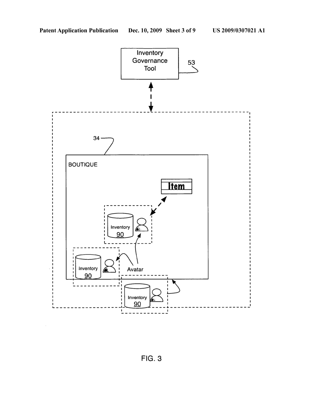 METHOD FOR INVENTORY GOVERNANCE IN A VIRTUAL UNIVERSE - diagram, schematic, and image 04