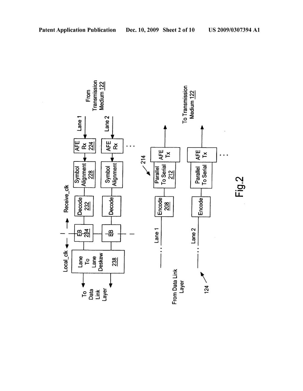 LANE TO LANE DESKEWING VIA NON-DATA SYMBOL PROCESSING FOR A SERIAL POINT TO POINT LINK - diagram, schematic, and image 03