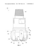 ROTARY DRILL BITS AND DRILLING TOOLS HAVING PROTECTIVE STRUCTURES ON LONGITUDINALLY TRAILING SURFACES diagram and image