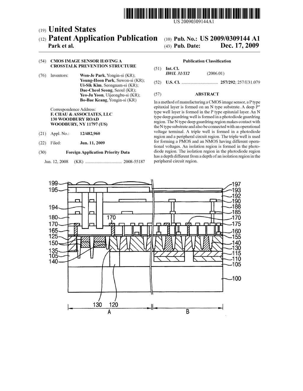 CMOS Image sensor having a crosstalk prevention structure - diagram, schematic, and image 01