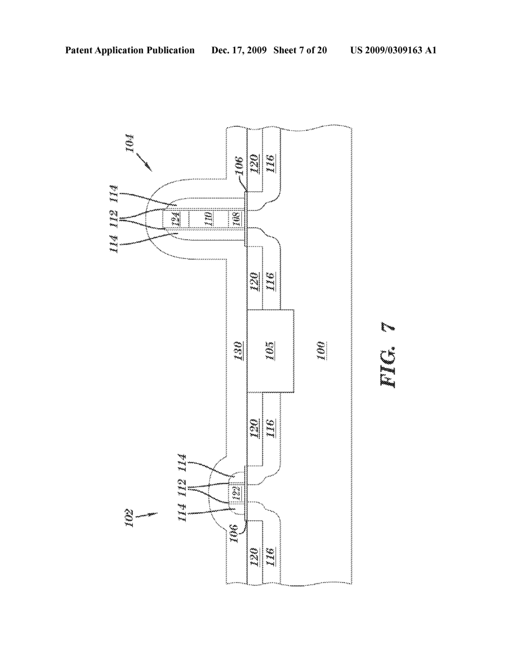 METHOD AND STRUCTURE FOR ENHANCING BOTH NMOSFET AND PMOSFET PERFORMANCE WITH A STRESSED FILM AND DISCONTINUITY EXTENDING TO UNDERLYING LAYER - diagram, schematic, and image 08