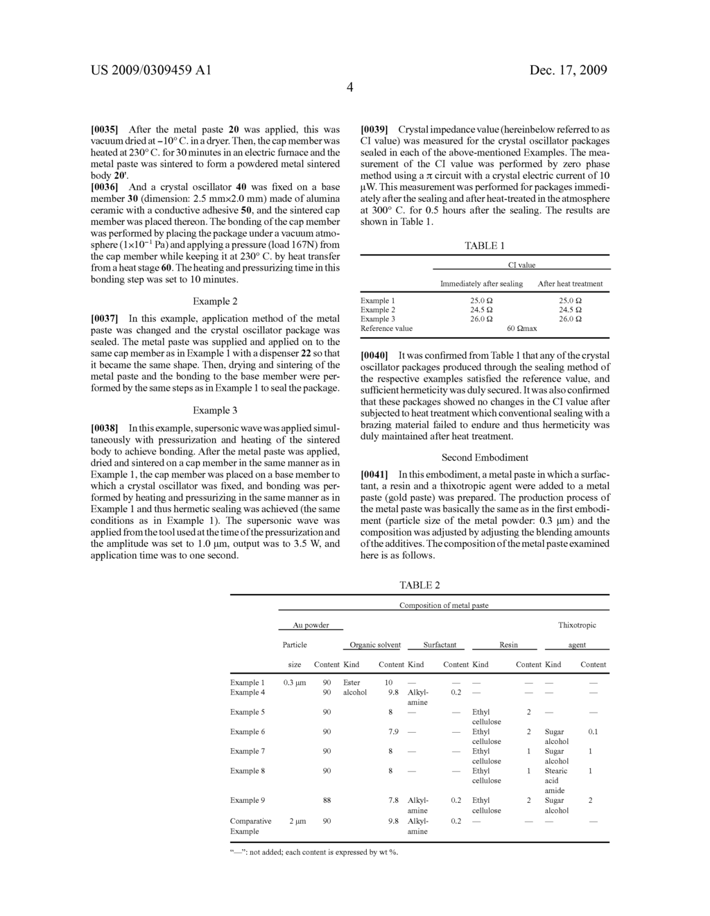 METAL PASTE FOR SEALING, HERMETIC SEALING METHOD FOR PIEZOELECTRIC ELEMENT, AND PIEZOELECTRIC DEVICE - diagram, schematic, and image 06