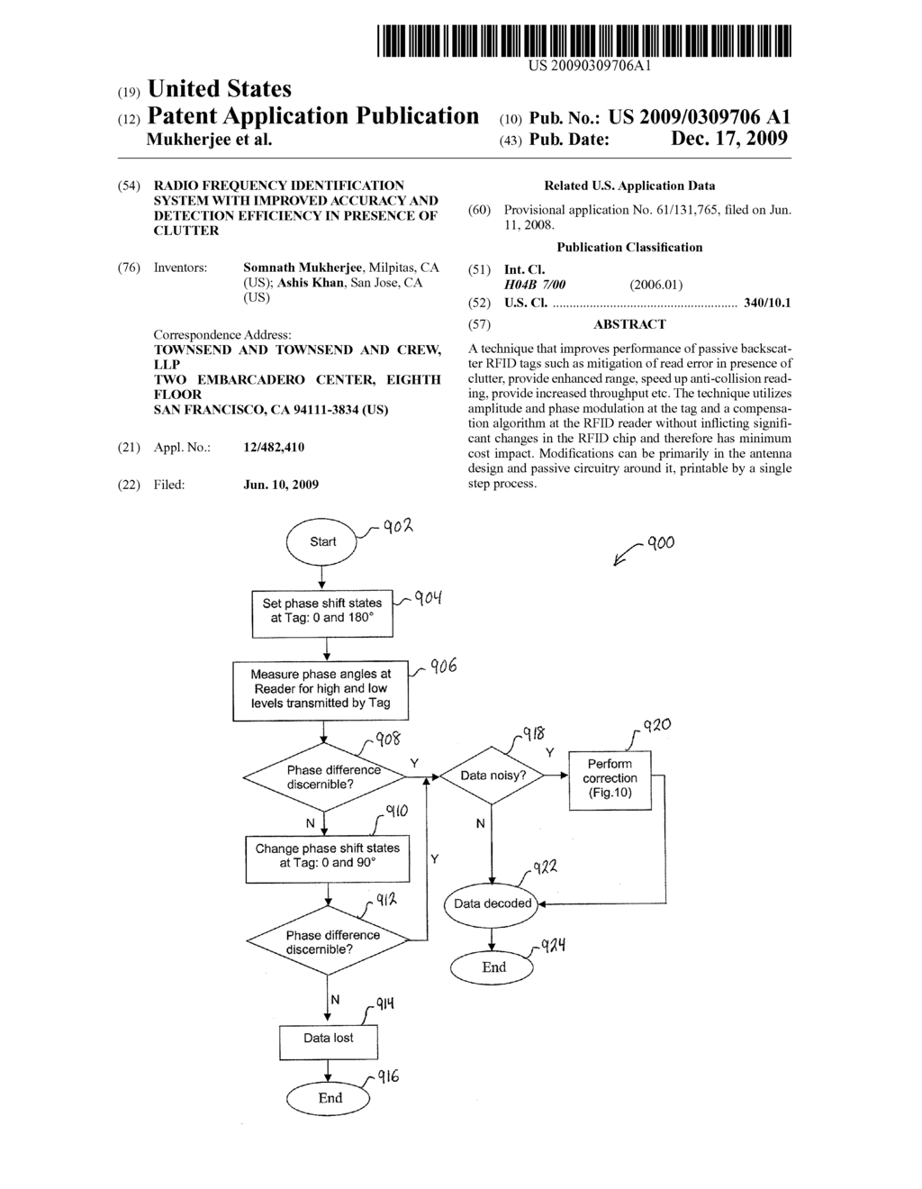 RADIO FREQUENCY IDENTIFICATION SYSTEM WITH IMPROVED ACCURACY AND DETECTION EFFICIENCY IN PRESENCE OF CLUTTER - diagram, schematic, and image 01