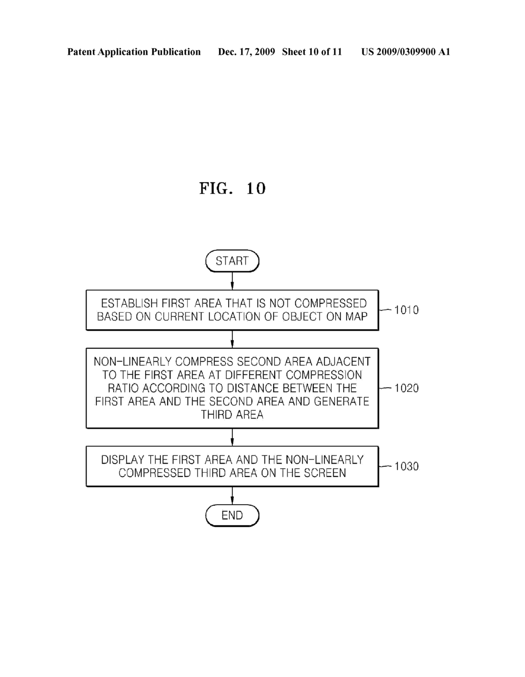 METHOD AND APPARATUS FOR DISPLAYING MAP USING NON-LINEAR COMPRESSION - diagram, schematic, and image 11