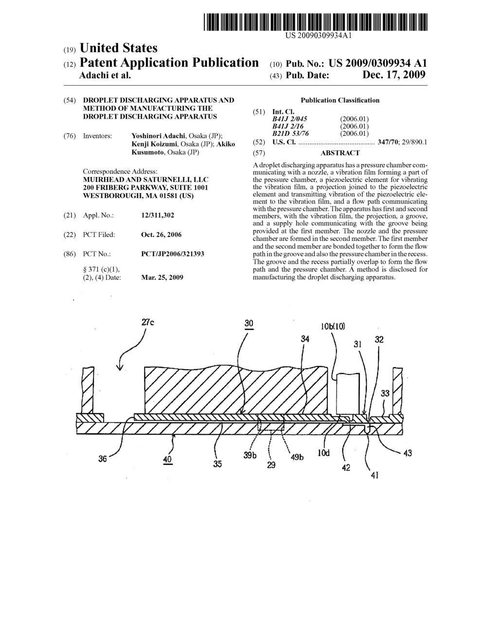 Droplet discharging apparatus and method of manufacturing the droplet discharging apparatus - diagram, schematic, and image 01