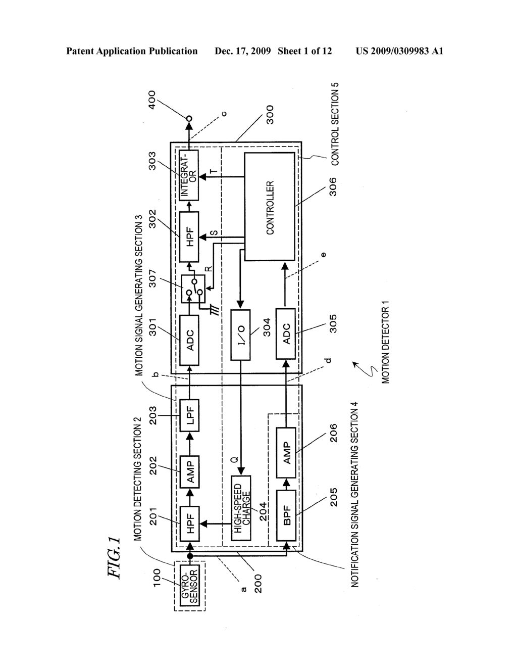 MOTION DETECTOR AND IMAGE CAPTURE DEVICE, INTERCHANGEABLE LENS AND CAMERA SYSTEM INCLUDING THE MOTION DETECTOR - diagram, schematic, and image 02