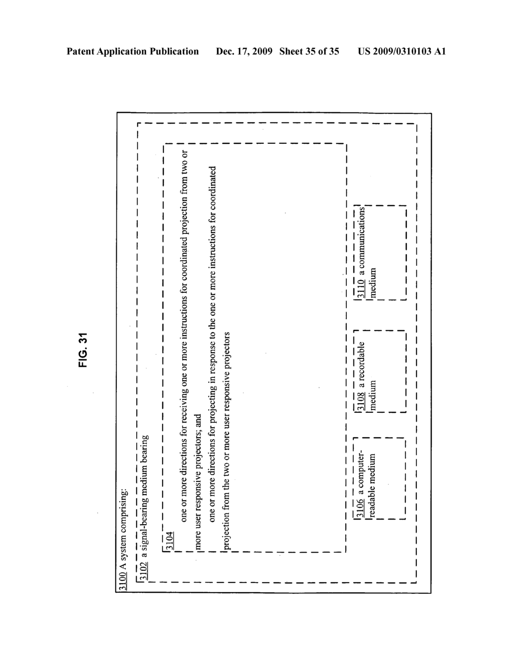 Methods and systems for receiving information associated with the coordinated use of two or more user responsive projectors - diagram, schematic, and image 36