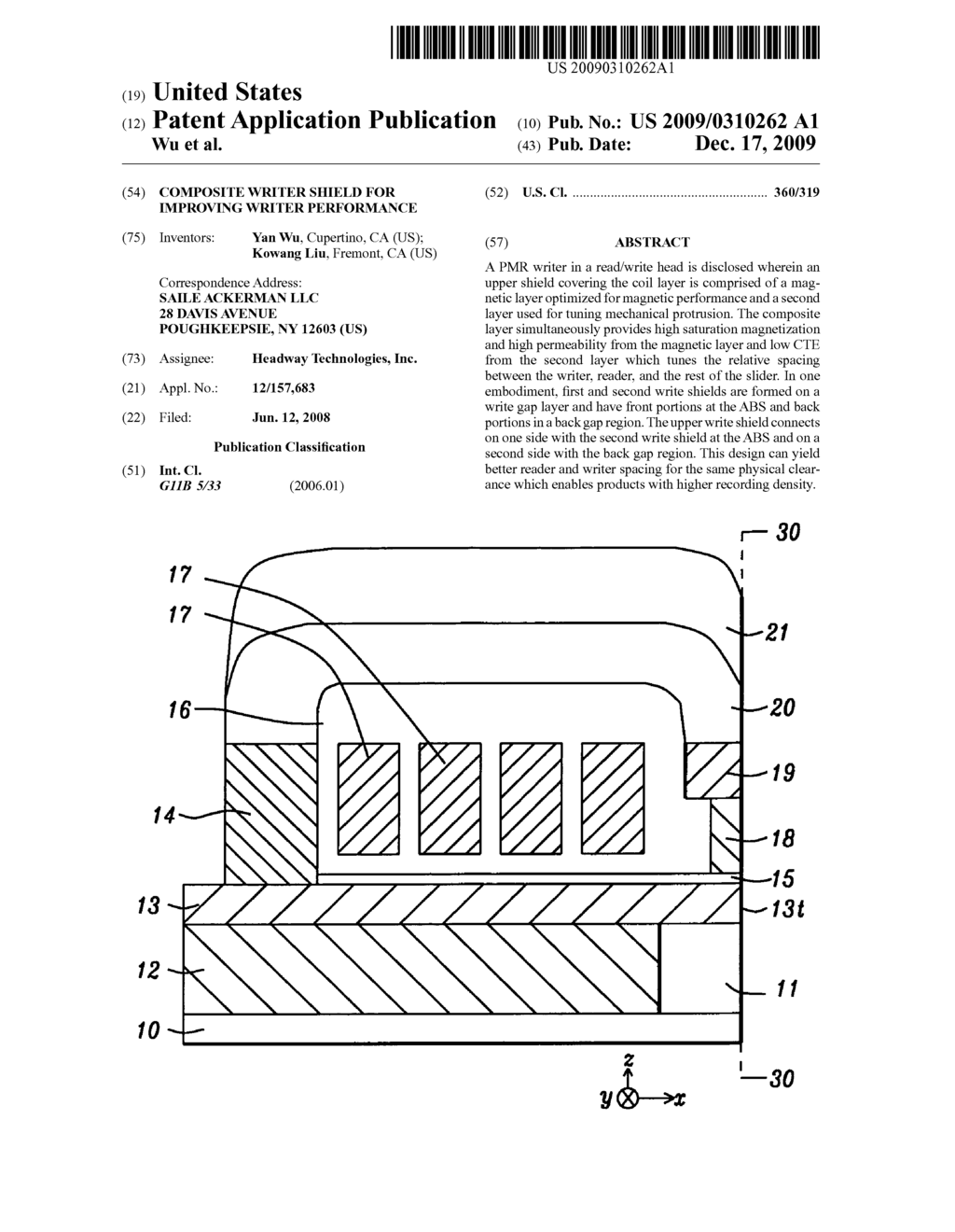 Composite writer shield for improving writer performance - diagram, schematic, and image 01