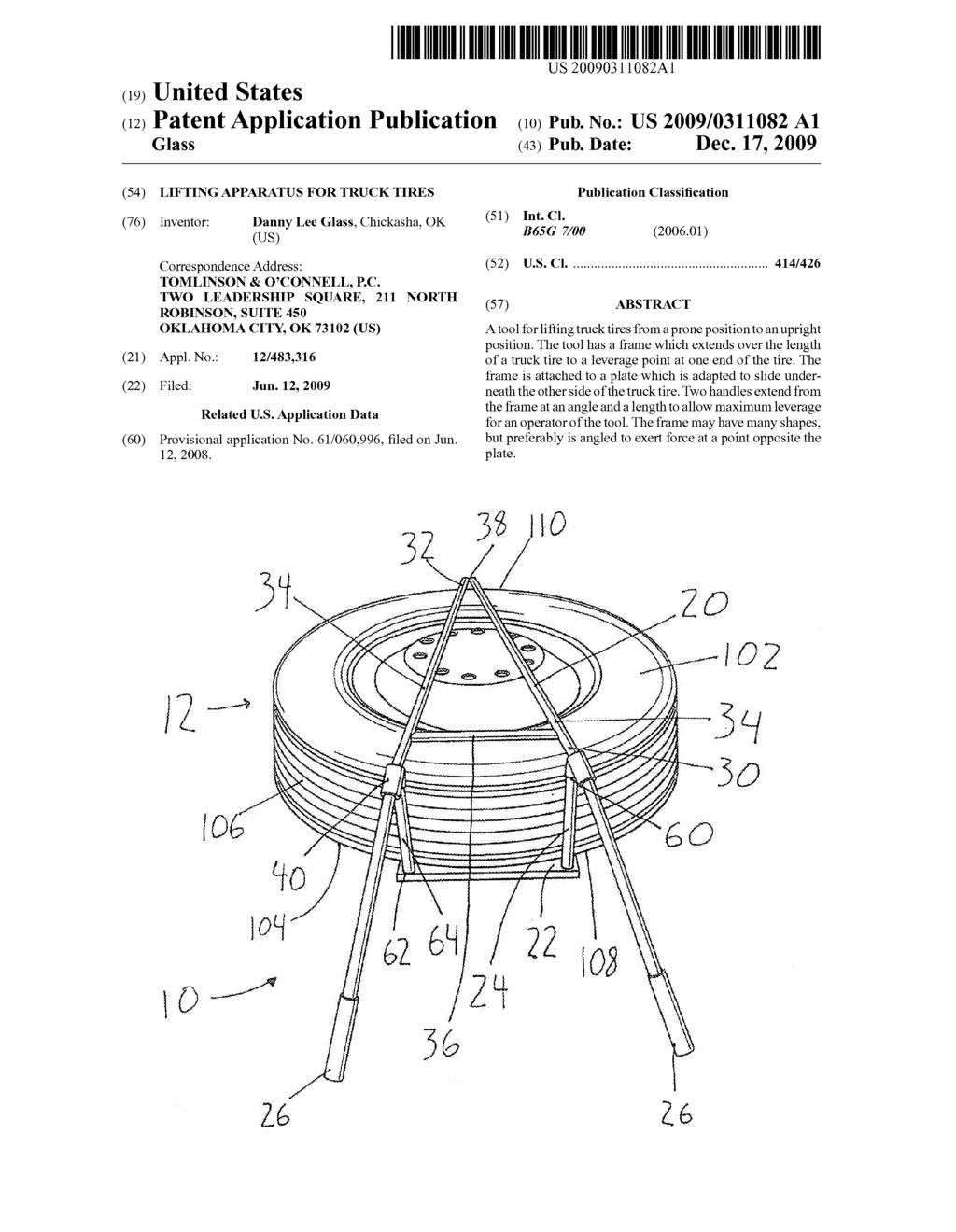 Lifting Apparatus For Truck Tires - diagram, schematic, and image 01