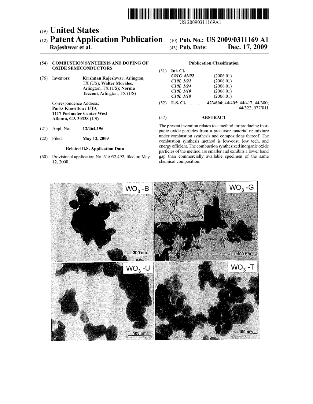 COMBUSTION SYNTHESIS AND DOPING OF OXIDE SEMICONDUCTORS - diagram, schematic, and image 01