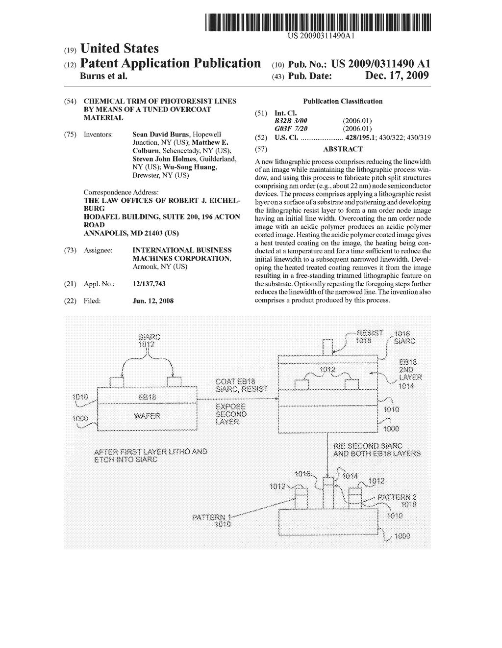 CHEMICAL TRIM OF PHOTORESIST LINES BY MEANS OF A TUNED OVERCOAT MATERIAL - diagram, schematic, and image 01