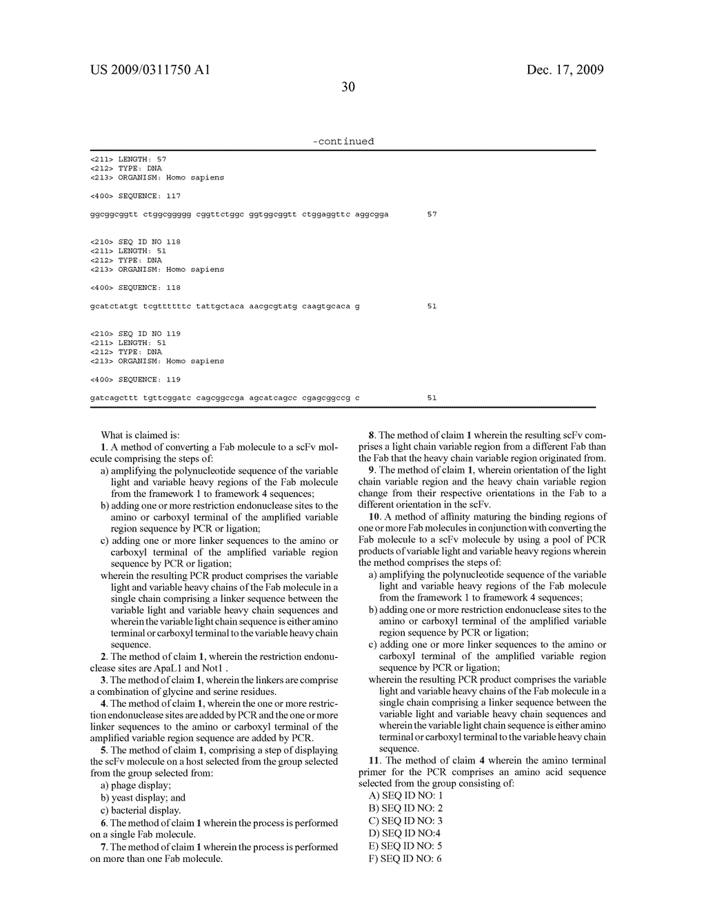 METHODS OF CONVERTING FAB SEQUENCES INTO SINGLE CHAIN ANTIBODY SEQUENCES - diagram, schematic, and image 31