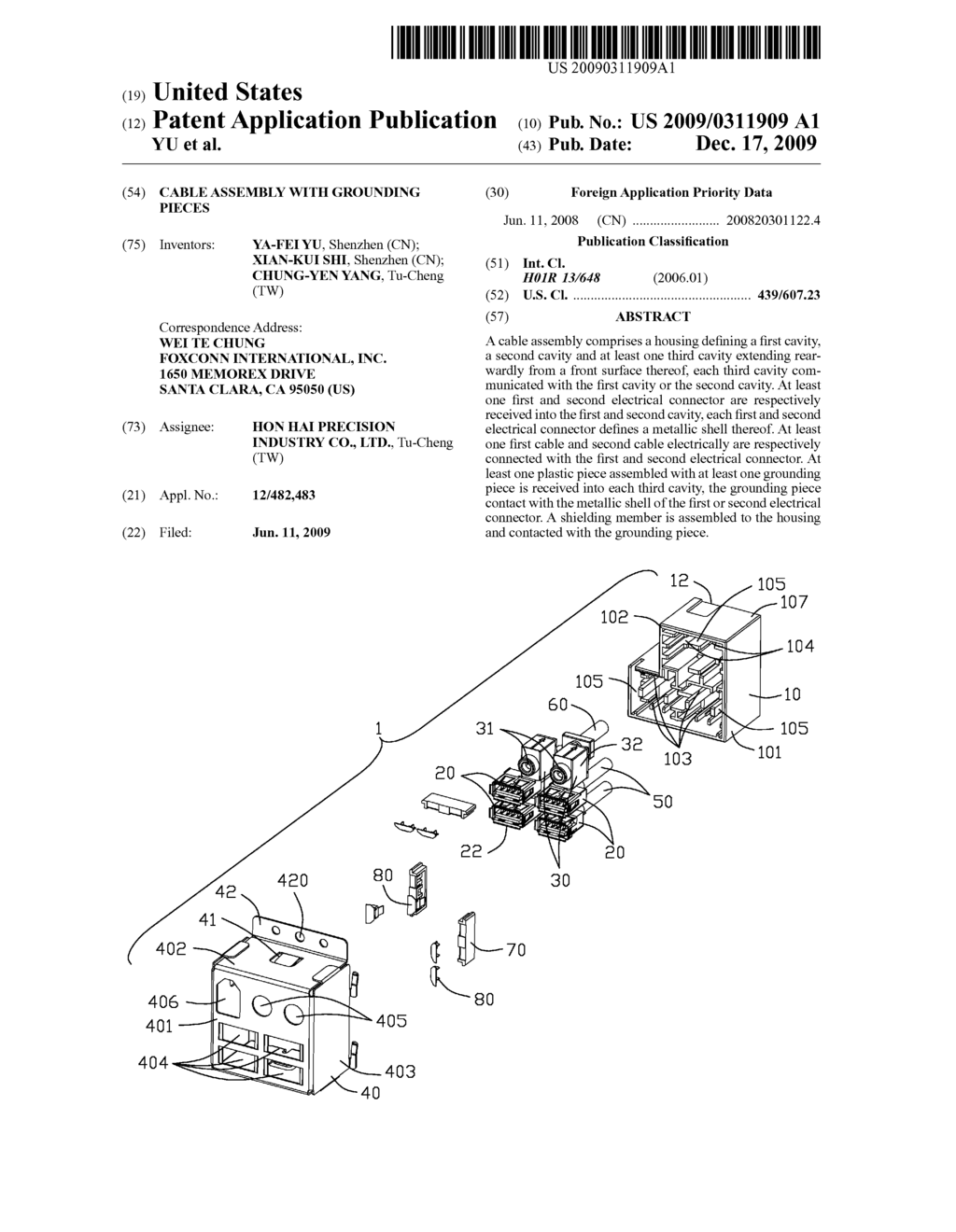 CABLE ASSEMBLY WITH GROUNDING PIECES - diagram, schematic, and image 01