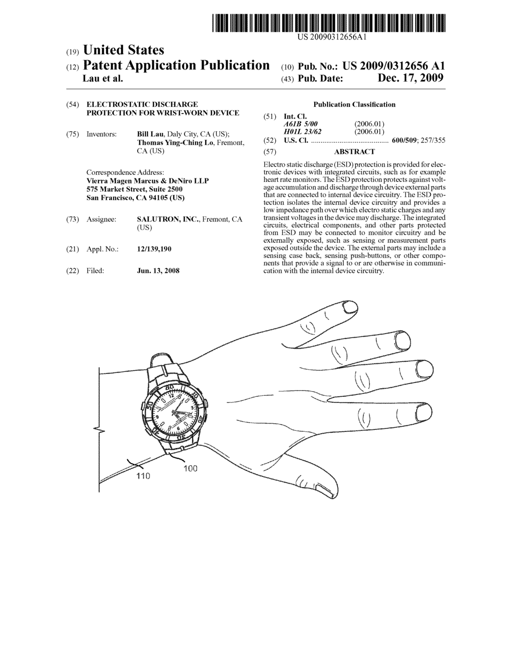 Electrostatic Discharge Protection For Wrist-Worn Device - diagram, schematic, and image 01