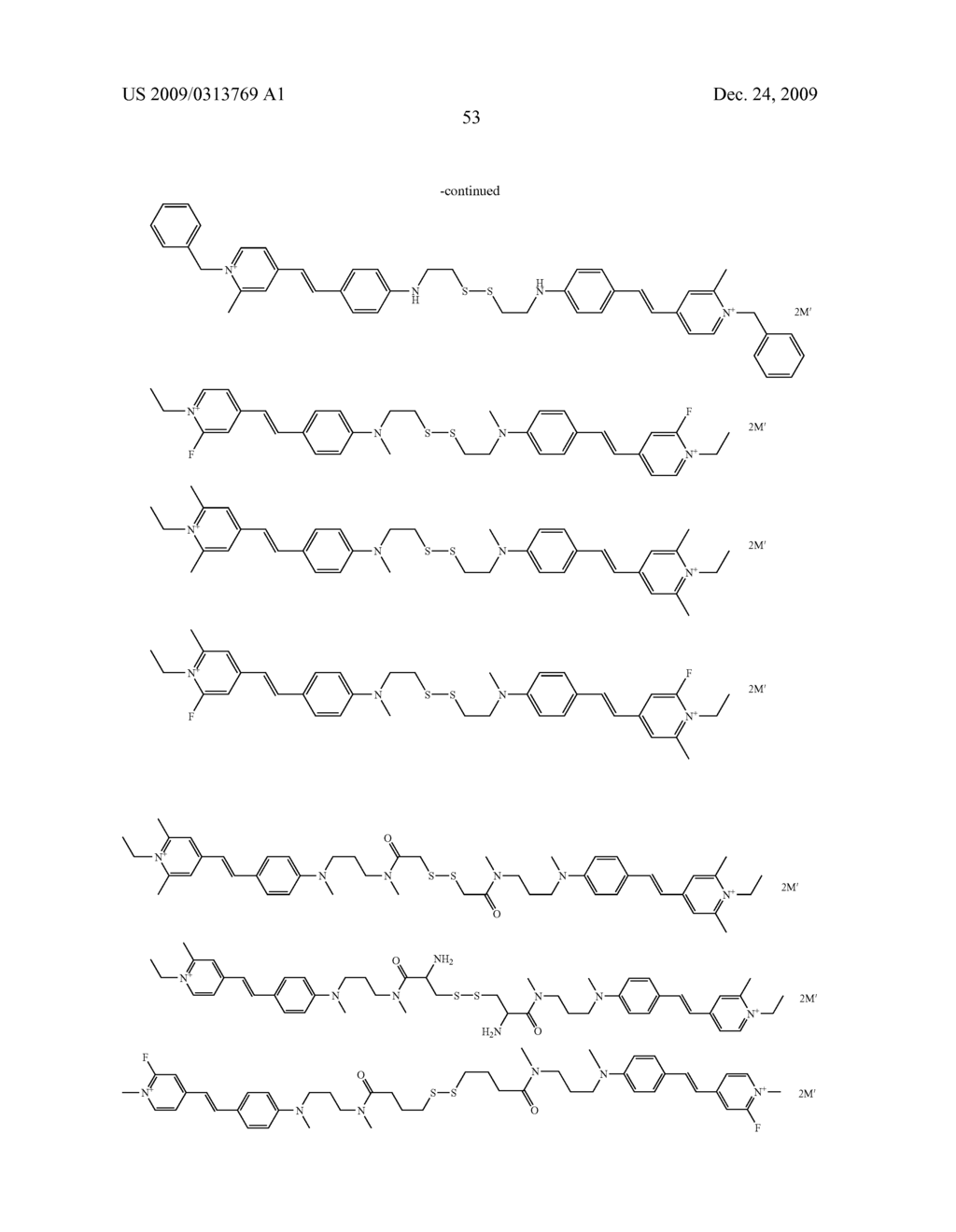 METHOD OF DYEING AND LIGHTENING KERATIN MATERIALS IN THE PRESENCE OF A REDUCING AGENT COMPRISING A FLUORESCENT DISULPHIDE DYE - diagram, schematic, and image 54