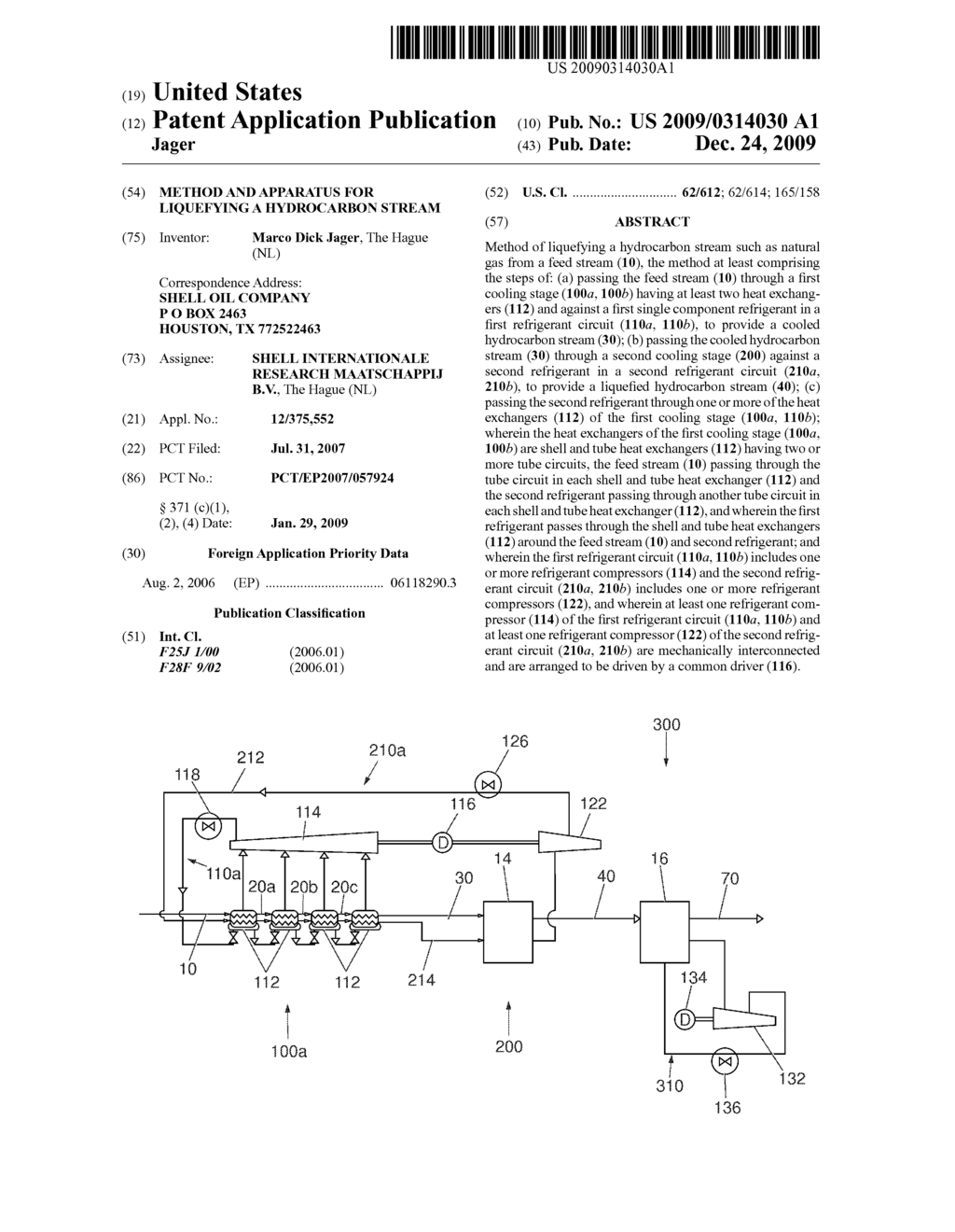 METHOD AND APPARATUS FOR LIQUEFYING A HYDROCARBON STREAM - diagram, schematic, and image 01