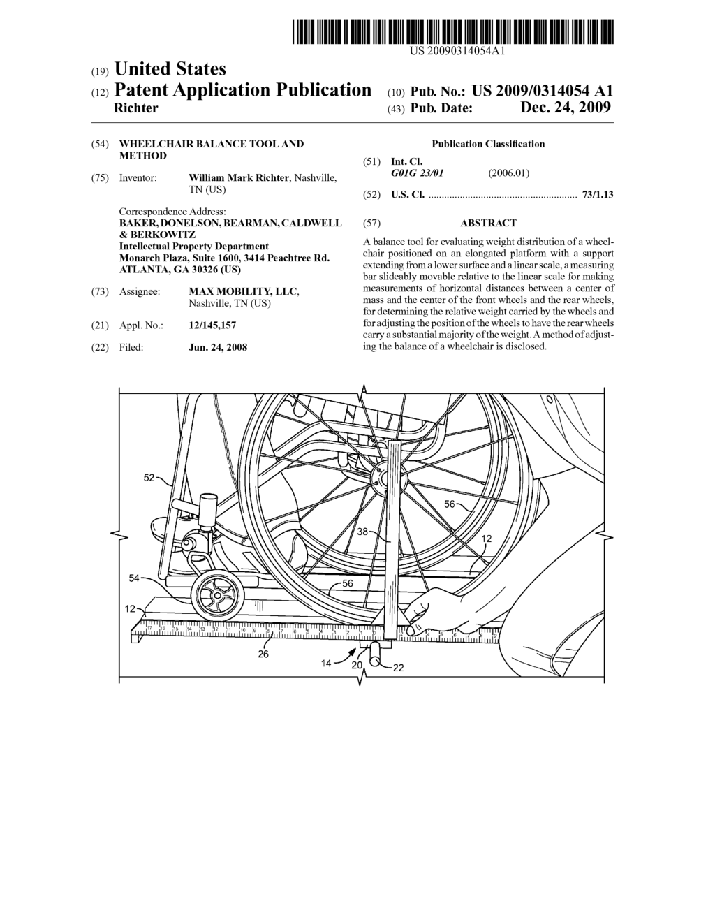 WHEELCHAIR BALANCE TOOL AND METHOD - diagram, schematic, and image 01