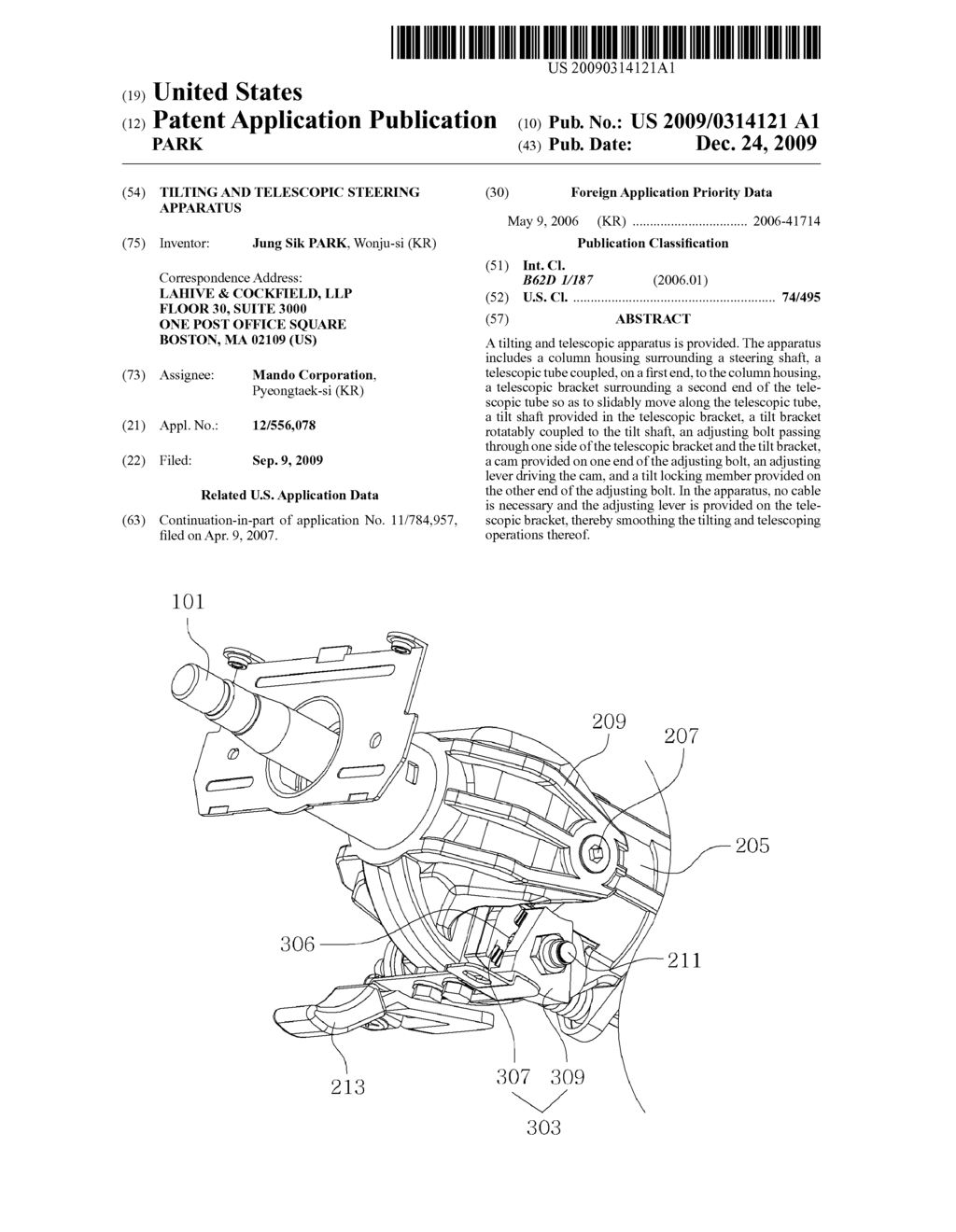 TILTING AND TELESCOPIC STEERING APPARATUS - diagram, schematic, and image 01